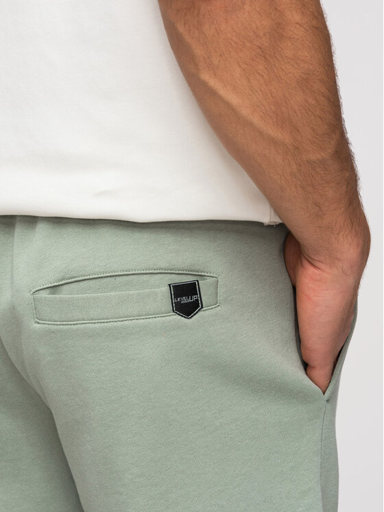 Ombre Ombre Szorty materiałowe OM-SRSK-0196 Zielony jasny Regular Fit