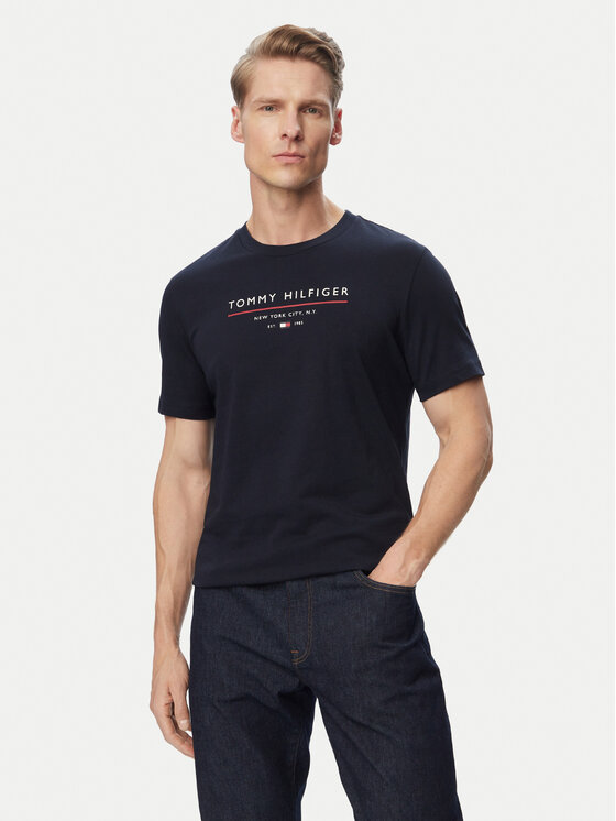 Tommy Hilfiger Tricou Brand Love MW0MW44359 Bleumarin Regular Fit