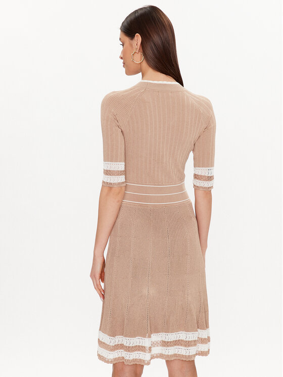 Marciano Guess Marciano Guess Úpletové šaty Olivia 3GGK11 5678Z Béžová Regular Fit