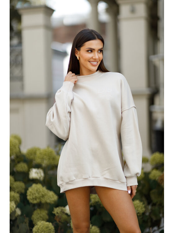 LilaLou LilaLou Bluza Lucky Beżowy Regular Fit