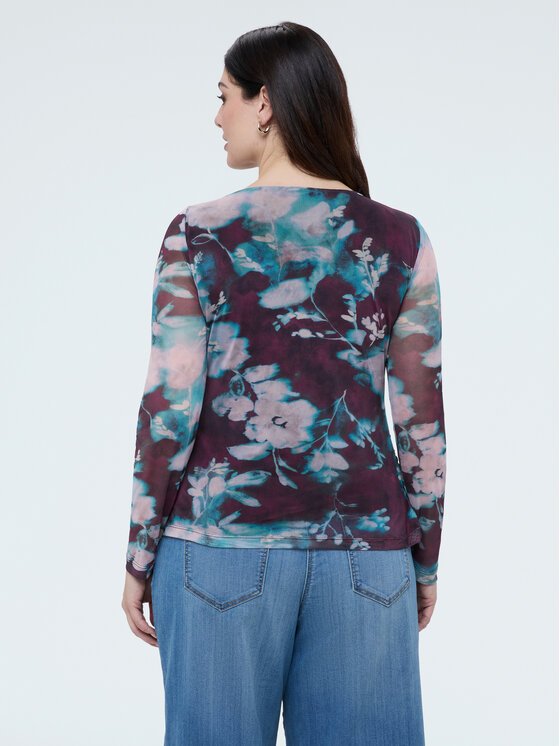 Fiorella Rubino Fiorella Rubino Bluzka G07NL009053N0Z6 Bordowy Slim Fit