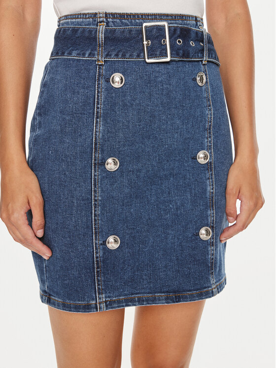 Guess Guess Fustă de blugi W4YD0Q D55M0 Albastru Regular Fit
