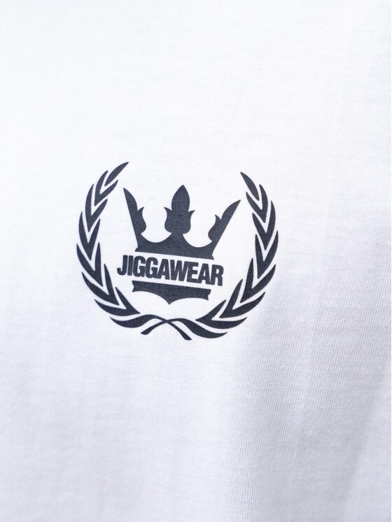 Jigga Wear Jigga Wear T-Shirt Szeroka luźna Laur korona 130019 Biały Oversize