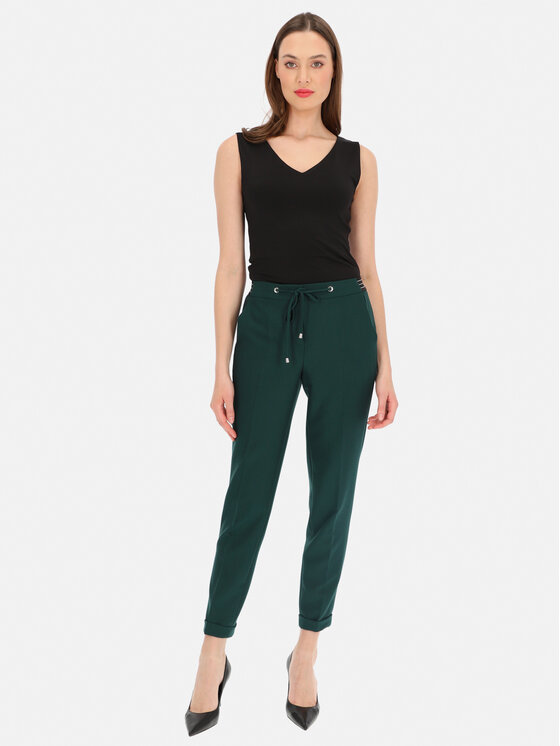 L’AF L’AF Spodnie materiałowe Liberty Zielony Regular Fit