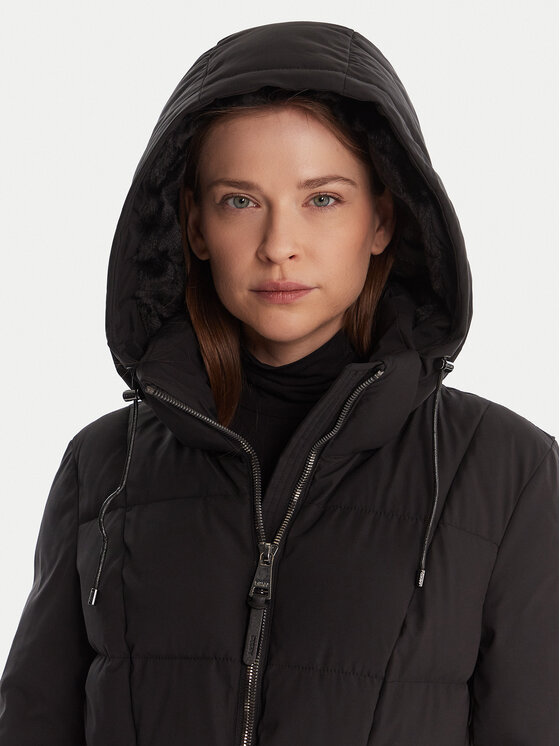 DKNY DKNY Płaszcz zimowy DLEMPP55 Czarny Regular Fit