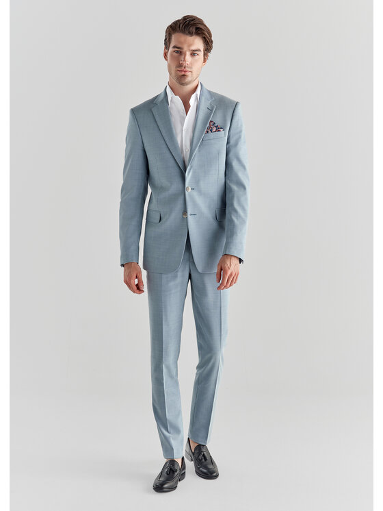 Pako Lorente Pako Lorente Spodnie garniturowe P22SP-6G-004 Błękitny Slim Fit