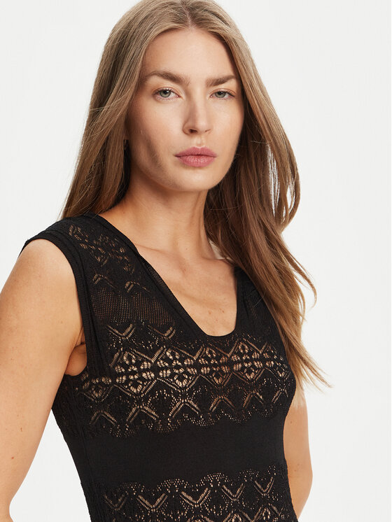 TWINSET TWINSET Úpletové šaty 251TT3210 Černá Regular Fit