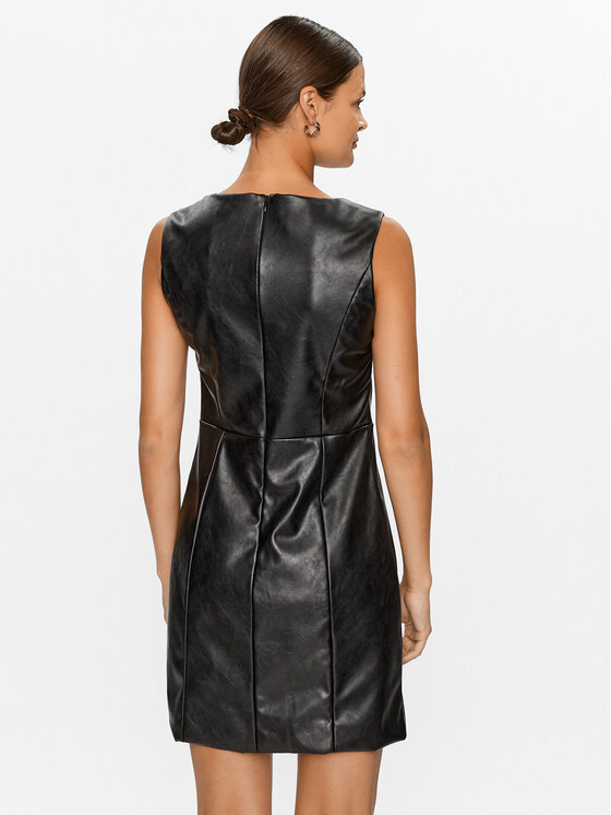 Glamorous Glamorous Рокля от имитация на кожа TM0685 Черен Regular Fit