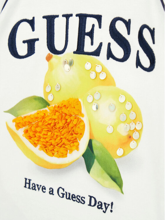 Guess Guess Tričko J6GI08 K8HM4 Biela Regular Fit