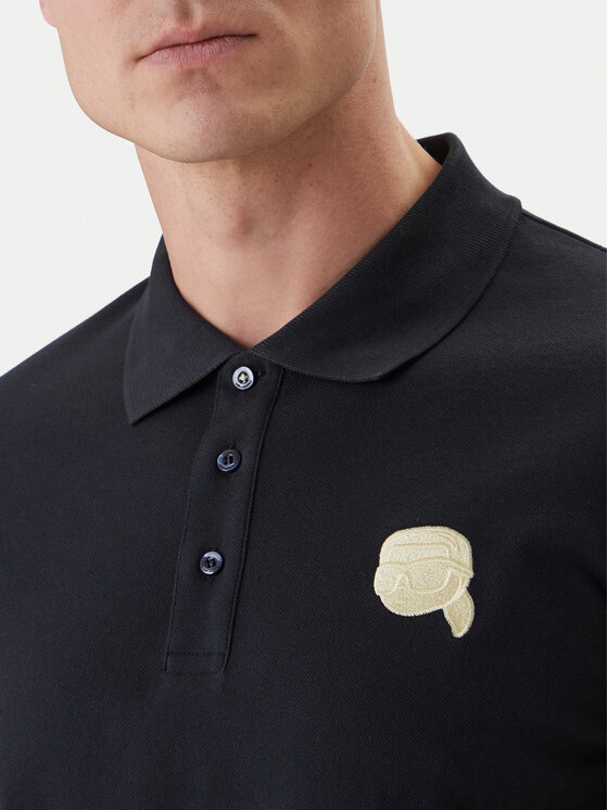 KARL LAGERFELD KARL LAGERFELD Тениска с яка и копчета 745015 562231 Тъмносин Regular Fit