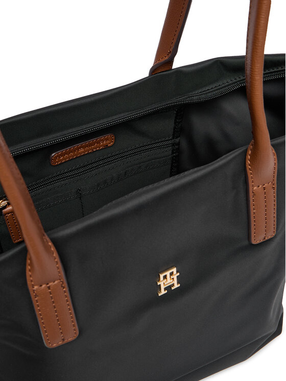 Tommy Hilfiger Tommy Hilfiger Ročna torba Popette Tote AW0AW17711 Črna
