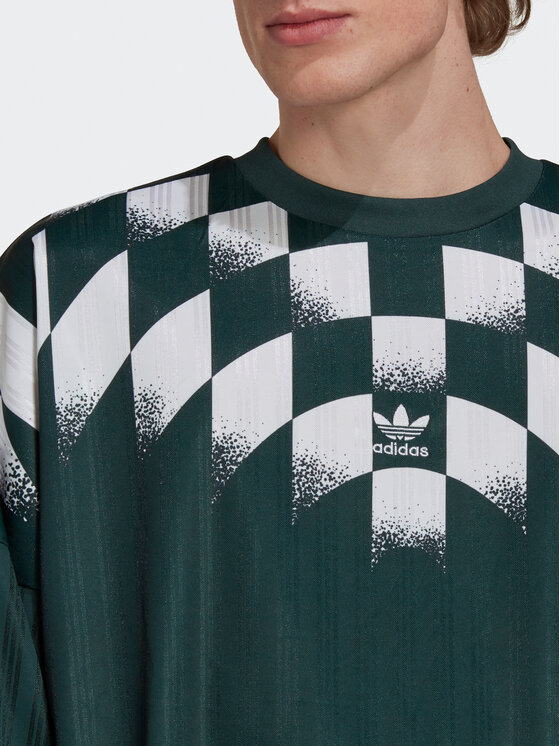 adidas adidas Majica z dolgimi rokavi Rekive Graphic HK7330 Zelena Loose Fit