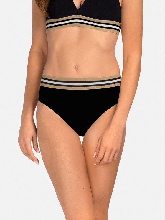Miss Lou Miss Lou Bikini pezzo sotto D-AB1-CZ Nero