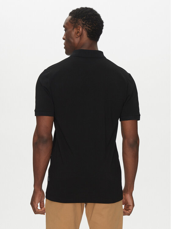 Hechter Paris Hechter Paris Тениска с яка и копчета Pique H-Eco 74004 151902 Черен Regular Fit