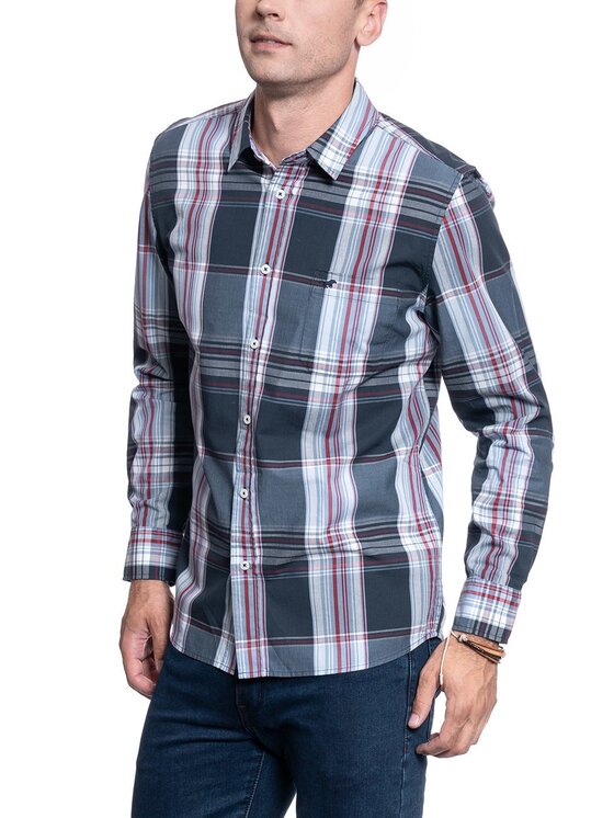 Mustang Mustang Camicia CLEMENS BIG CECK Nero Regular Fit