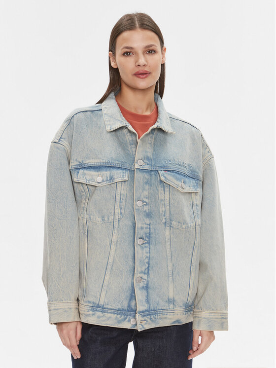 Tommy Jeans Džinsa jaka Daisy DW0DW16995 Zils Oversize