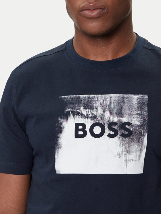 BOSS BOSS Tričko Te_Wheel 50546381 Tmavomodrá Regular Fit