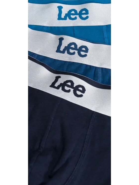 Lee Lee Bokserki Keenan 3 Pack Cotton Elastane Medium Trunks Niebieski