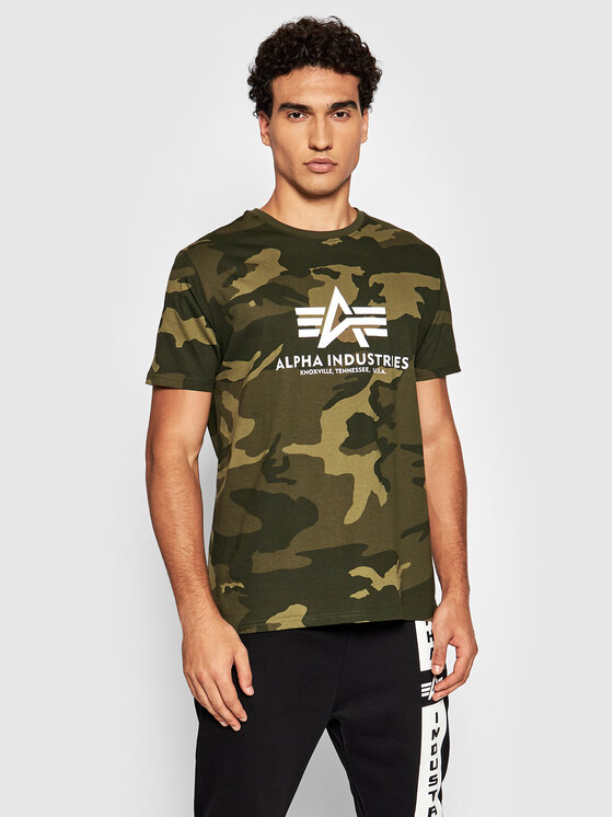 Alpha Industries T-krekls Basic 100501C Zaļš Regular Fit