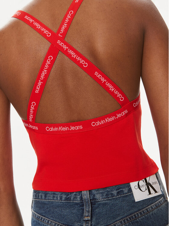 Calvin Klein Jeans Calvin Klein Jeans Top Logo J20J223110 Crvena Slim Fit