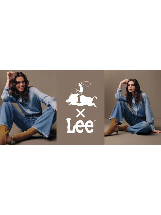 Lee Lee Jeansy Rider Loose Niebieski Loose Fit
