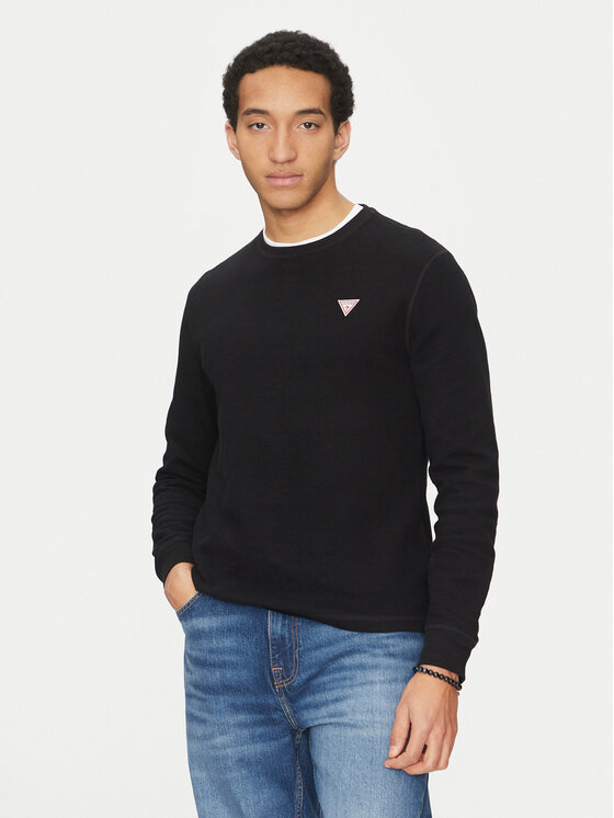 Guess Jeans Guess Jeans Μπλούζα M4BI77 KCII1 Μαύρο Regular Fit