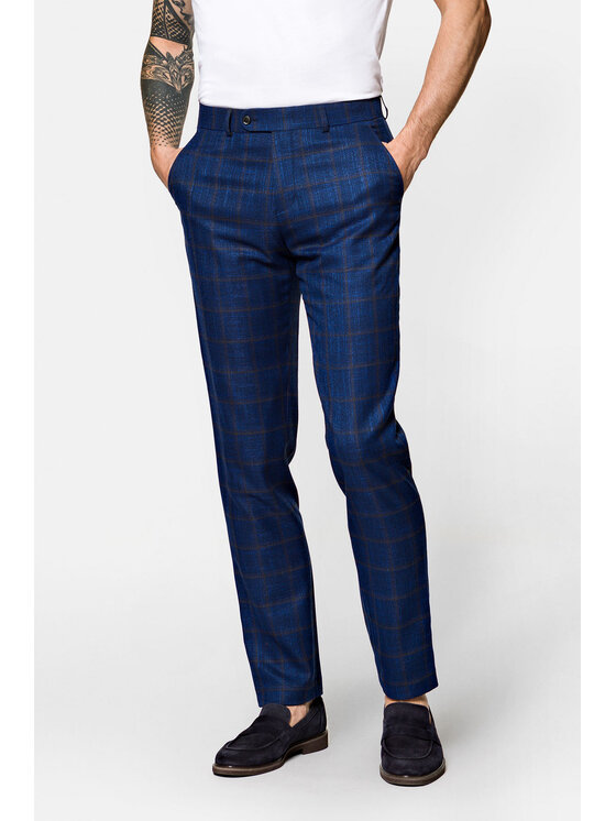 Lancerto Lancerto Spodnie materiałowe Liam SP073122000001 Granatowy Regular Fit