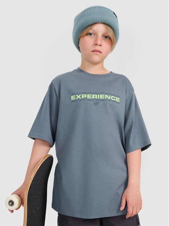 4F 4F T-Shirt 4FJRAW25TTSHM3166-46S Zelená Oversize