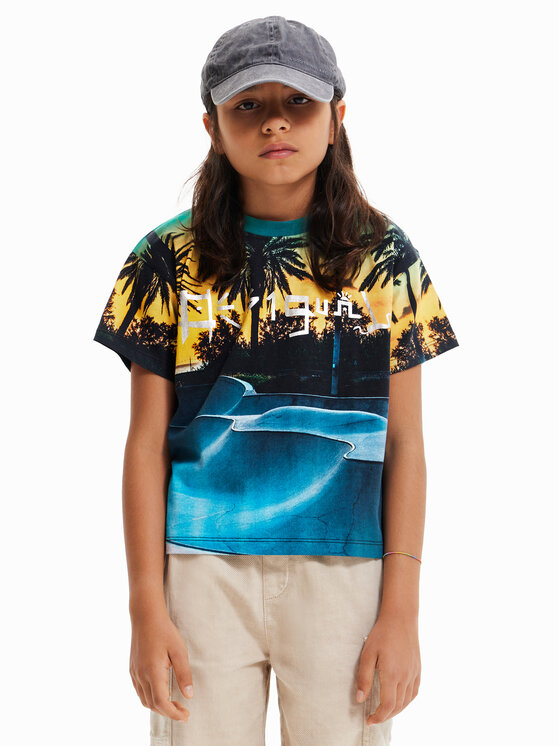 Desigual Tričko 23SBTK15 Tmavomodrá Regular Fit
