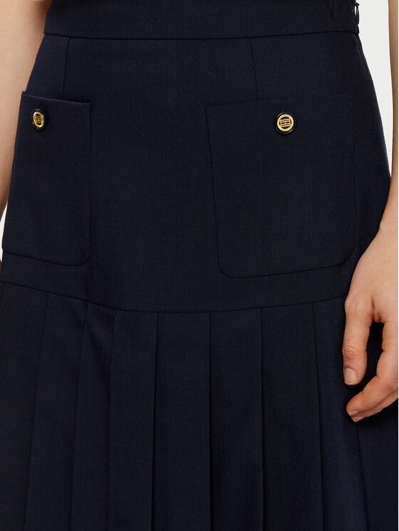 Tommy Hilfiger Tommy Hilfiger Rakott szoknya WW0WW43798 Sötétkék Regular Fit