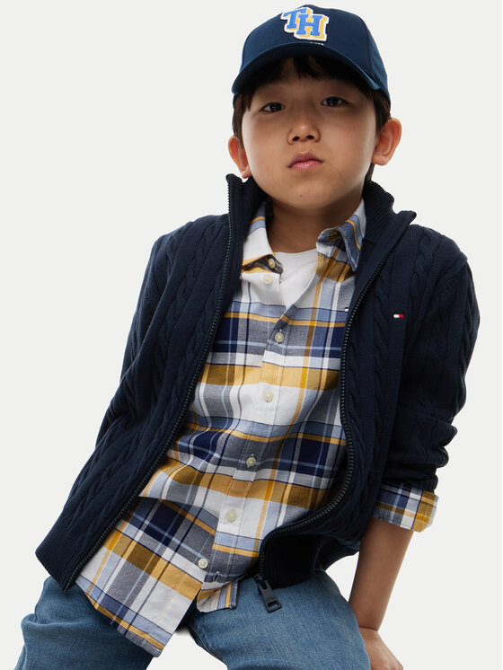 Tommy Hilfiger Tommy Hilfiger Cardigan KB0KB10625 Bleumarin Regular Fit