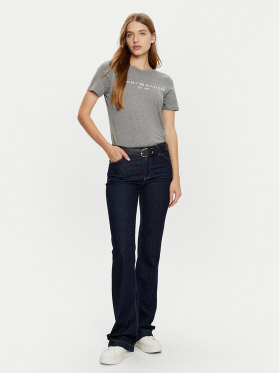 Tommy Hilfiger Tommy Hilfiger T-krekls WW0WW40276 Pelēks Regular Fit