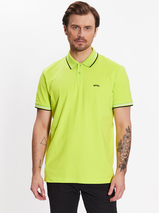BOSS Boss Polo Paul Curved 50469245 Zaļš Slim Fit