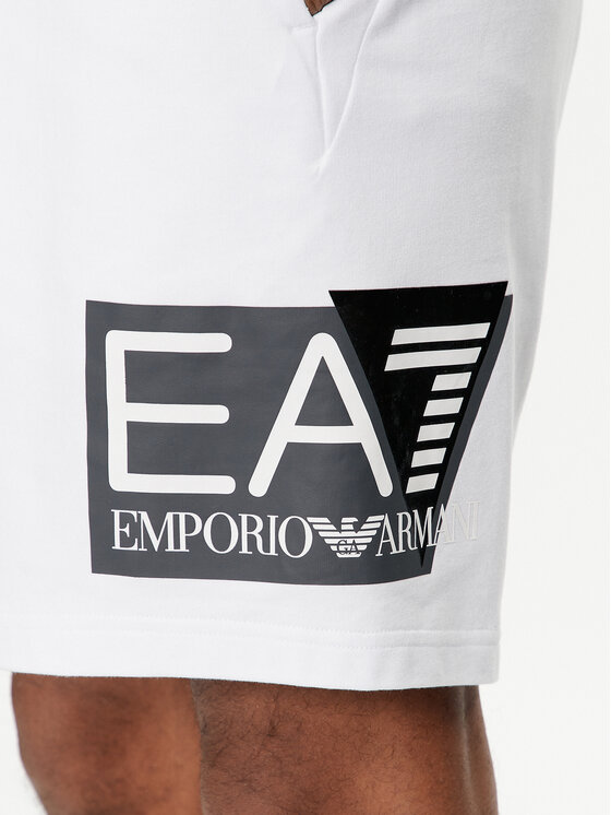 EA7 Emporio Armani EA7 Emporio Armani Szorty sportowe 3DPS63 PJ05Z 1100 Biały Regular Fit