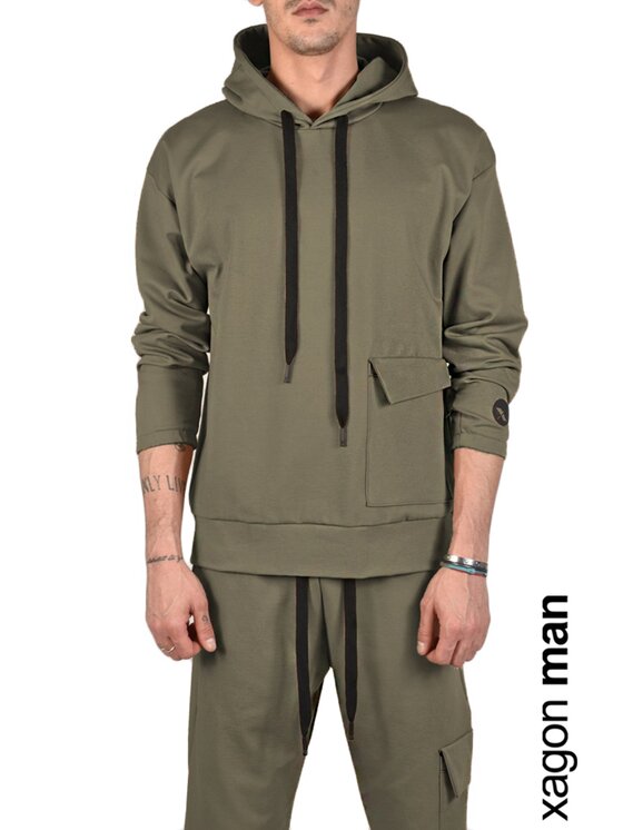 Xagon Xagon Felpa MDAW10 Verde Regular Fit