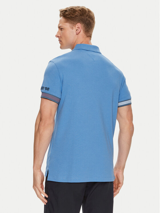 Tommy Hilfiger Tommy Hilfiger Polo marškinėliai Flag MW0MW34780 Mėlyna Slim Fit