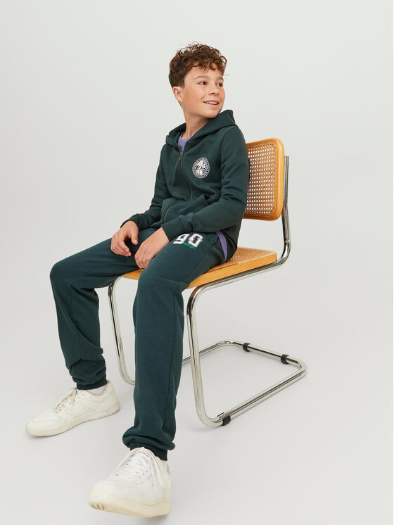 Jack & Jones Junior Jack & Jones Junior Spodnji del trenirke 12243083 Zelena Relaxed Fit