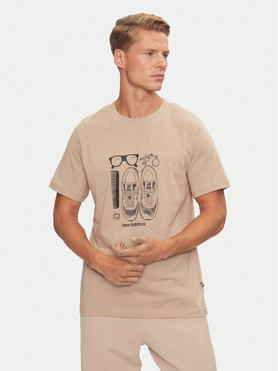 New Balance New Balance T-shirt Sport Essentials Graphic MT43902DRW Bež Regular Fit