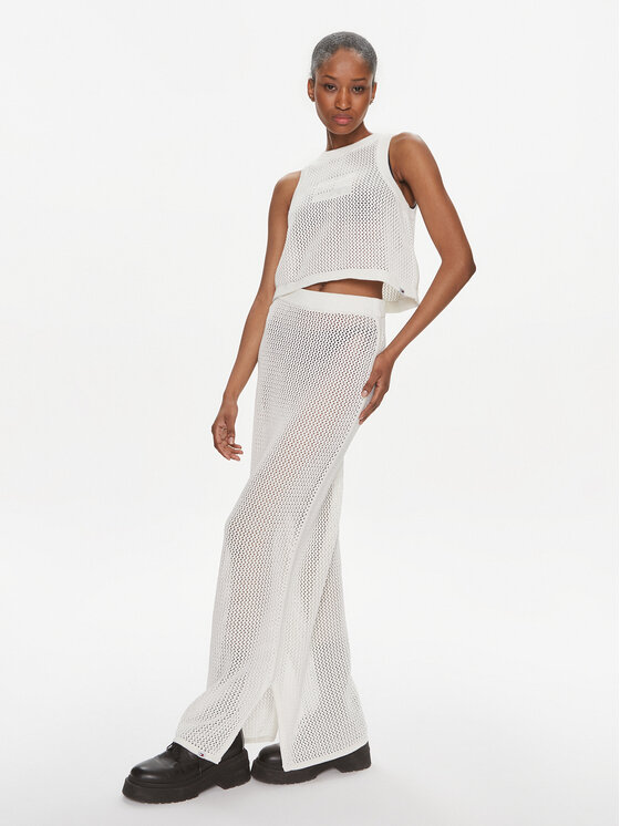 Tommy Jeans Tommy Jeans Spódnica maxi Open Stitch DW0DW17878 Écru Regular Fit