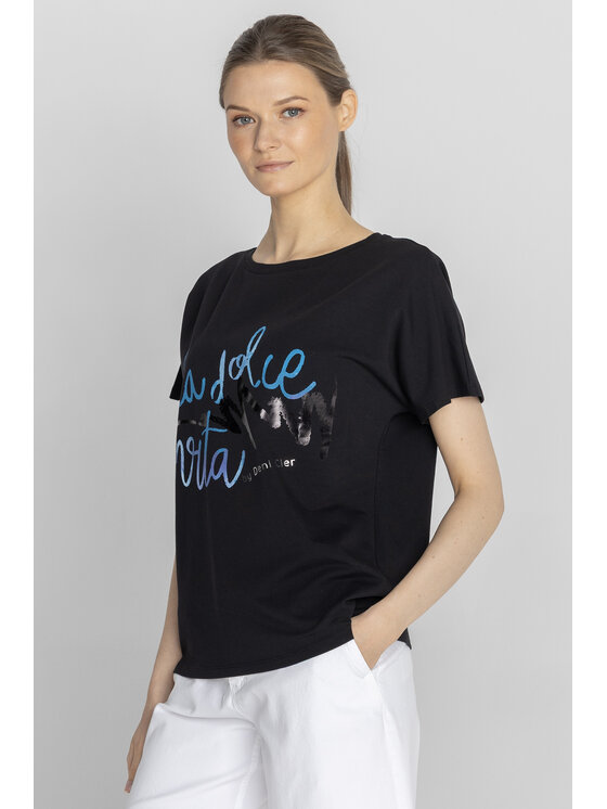 Deni Cler Milano Deni Cler Milano T-Shirt T-DC-T211-F2-10-90-1 Czarny Regular Fit