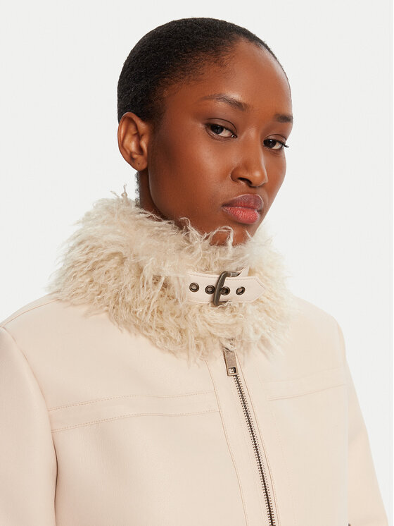TWINSET TWINSET Μπουφάν από απομίμηση δέρματος 252TP2410 Μπεζ Regular Fit