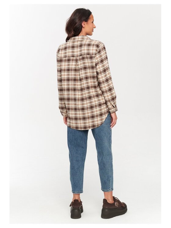 Makadamia Makadamia Koszula C75 Brązowy Loose Fit