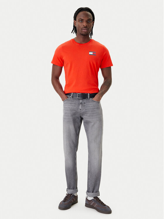 Tommy Jeans Tommy Jeans Majica Essential DM0DM20740 Oranžna Slim Fit