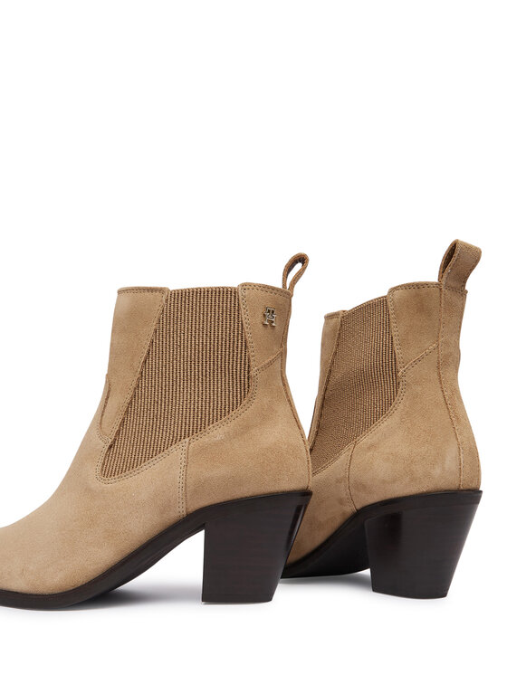Tommy Hilfiger Tommy Hilfiger Μποτάκια Suede Western Chelsea Boot FW0FW09581 Μπεζ