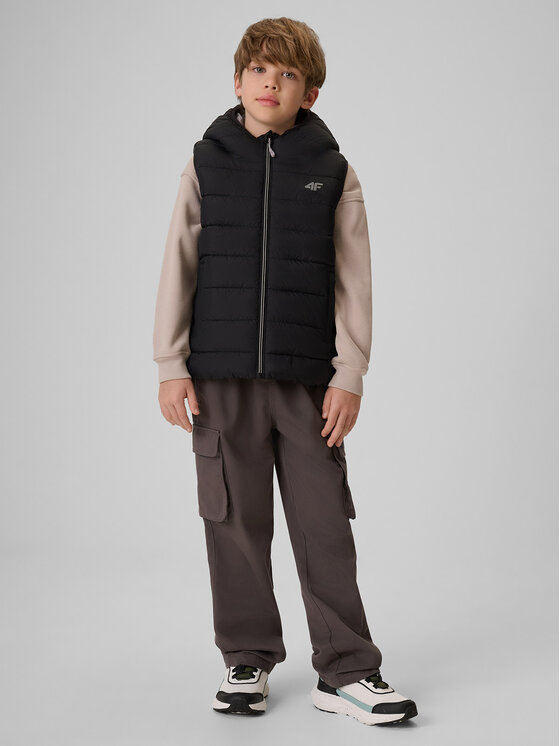 4F 4F Kamizelka OUTERWEAR Czarny Regular Fit