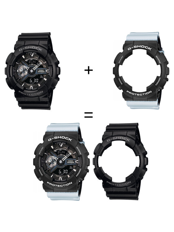 Casio Casio Zegarek SET GA-110-1BER + BEZEL 10508136 + PASEK 10527469 Biały