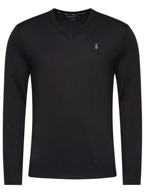 Polo Ralph Lauren Polo Ralph Lauren Пуловер Ls Sf Vn Pp 710670789003 Черен Regular Fit