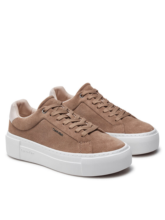 Calvin Klein Calvin Klein Tenisice Flatform Cup Lace Up W/Ml HW0HW02282 Smeđa