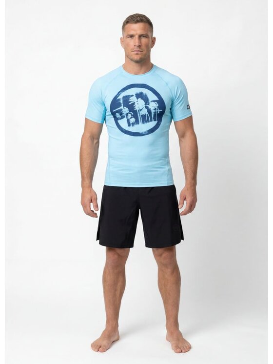 PITBULL PITBULL Koszulka techniczna LOGO PALMS Niebieski Regular Fit