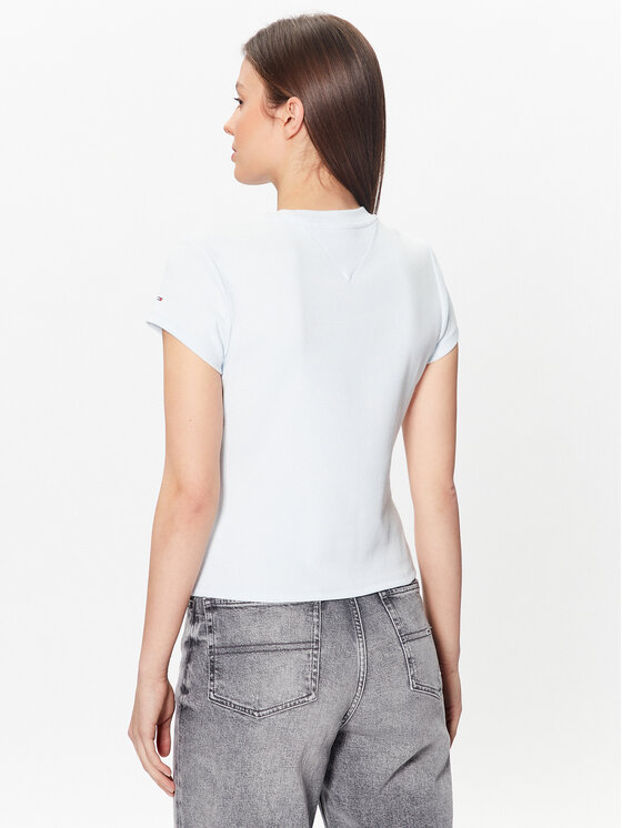 Tommy Jeans Tommy Jeans Majica Baby Mirror DW0DW16289 Svetlo modra Regular Fit